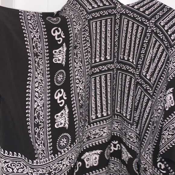 World Market Kimono Top Black and Cream OS Rayon - Picture 7 of 7